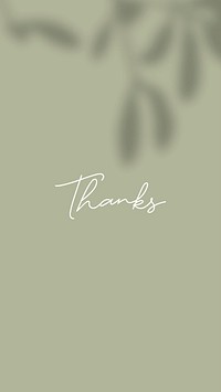 Thanks on a green background mobile wallpaper vector