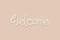 Welcome text on a beige background vector