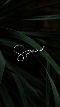 Special text on a leafy background mobile wallpaper vector