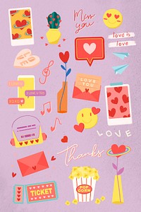 Set of love icon Illustration