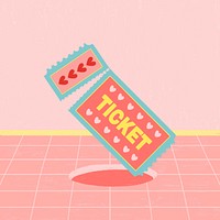 Movie dating ticket illustration