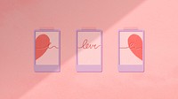 Love notes on the wall with natural light illustration