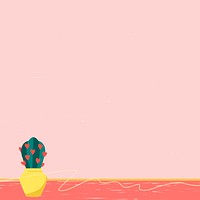Valentine&rsquo;s cactus pink background vector