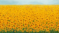 Sunflower garden background illustration