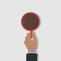 Illustration of a hand holding a cup of coffee