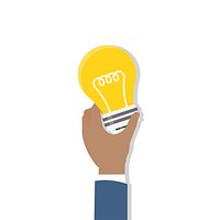 Illustration of a hand holding a light bulb