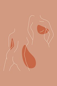 Feminine line art collection vector