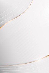 White abstract gold rim curved background vector
