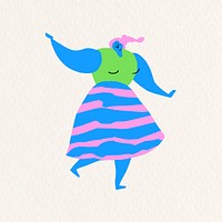 Happy woman dancing in a party design element illustration