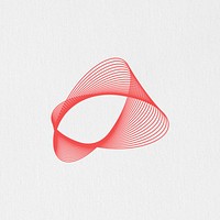 3D abstract red shape vector
