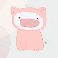 Cute pig drawing style vector