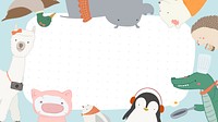 Cute animal background vector