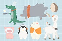 Cute animal elements set vector