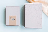 Bird pattern on a box mockup