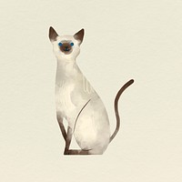 Siamese cat on a beige background vector