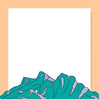 Green mountain background template vector