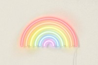 Rainbow colors neon on beige background vector
