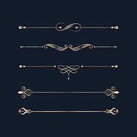 Decorative calligraphic ornaments vector set