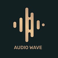 Audio wave logo vector flat design in gold