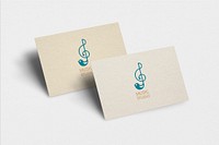 Business card psd mockup design for music company corporate identity