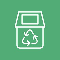 Recycling bin icon psd for business in simple line