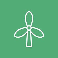 Wind turbine icon psd for business in simple line