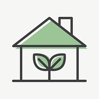 Sustainable living household icon vector for business in simple line