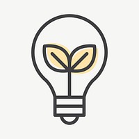 Light bulb environment icon vector for business in simple line