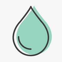 Water drop icon vector for business in simple line