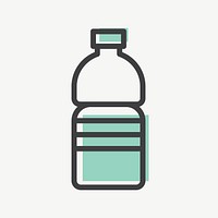 Recyclable water bottle icon vector for business in simple line