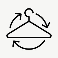 Recyclable cloth hanger icon vector for business in simple line