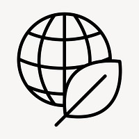 Sustainable planet business icon psd in simple line