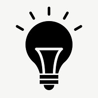 Light bulb icon vector for business in flat graphic