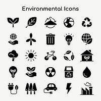 Environmental icons vector for business in flat graphic collection