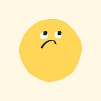 Unamused face sticker vector cute doodle emoji icon