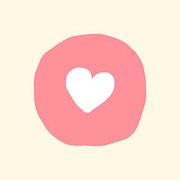 Heart button sticker cute doodle emoticon