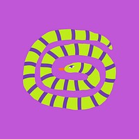 Abstract coiled snake element psd animal illustration