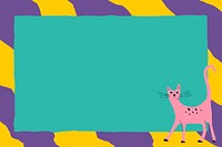 Pink cat frame psd funky animal illustration