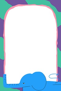 Elephant frame psd cute animal illustration