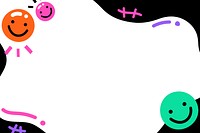 Vivid emoticon black frame psd with white background