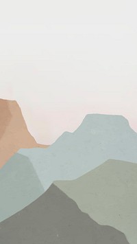 Landscape phone lockscreen wallpaper vector with mountains illustration