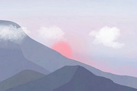 Landscape background of mountains vector during dawn illustration