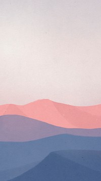 Landscape phone wallpaper psd with pink mountains illustration