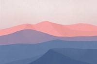 Landscape background of mountains psd during dusk illustration