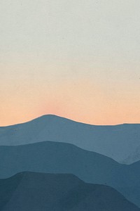 Landscape background of mountains with sunset illustration