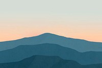 Landscape background of mountains vector with sunrise illustration