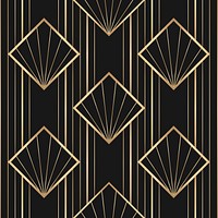 Art deco vector frame with geometric pattern on dark background