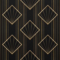 Seamless art deco psd pattern on black background