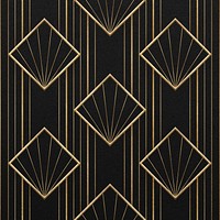 Seamless art deco geometric patterns on dark background