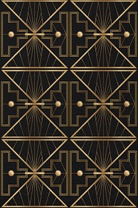 Seamless art deco geometric patterns on dark background